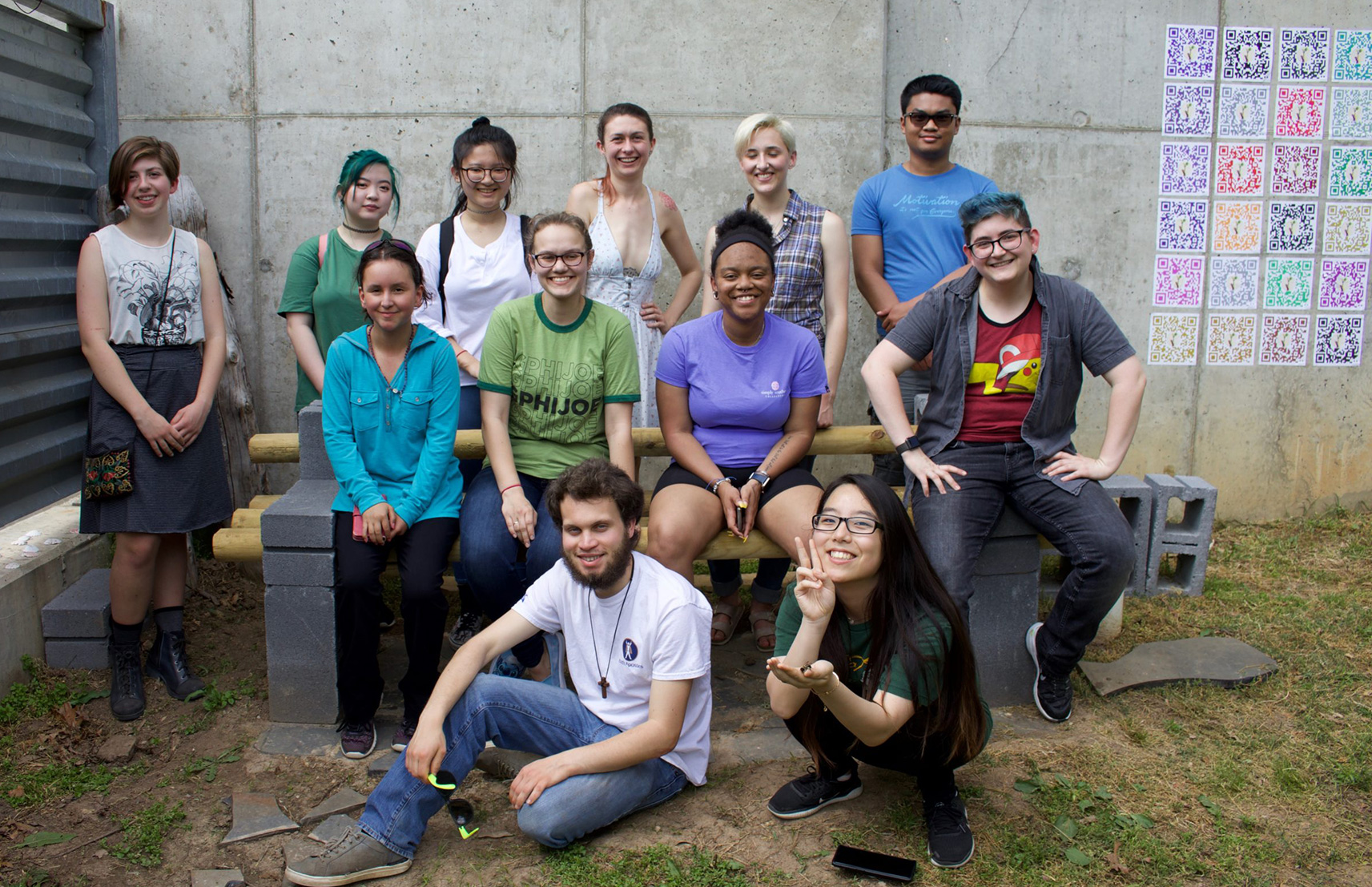 Students from the EcoArt class in the Green Studio