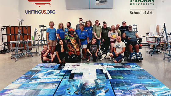 These murals were done through the combined efforts of 28 artists, including veterans, Mason students, alumni, and community members.