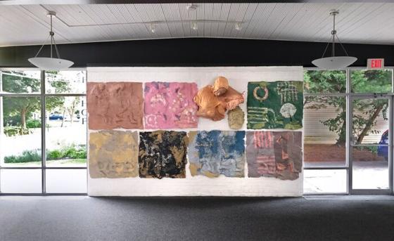 An installation view of “Metamorphosis,” paper-pulp castings created by Jennifer Lillis and Christopher Kardambikis, at the Writer’s Center. (Greg Staley)